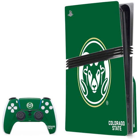 Colorado State University CSU Rams Logo PS5 Pro Disk Bundle Skin