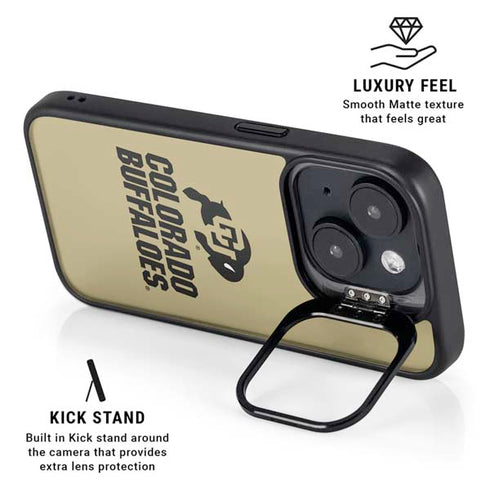 University of Colorado CU Collegiate Text iPhone 14 Plus Kickstand Case