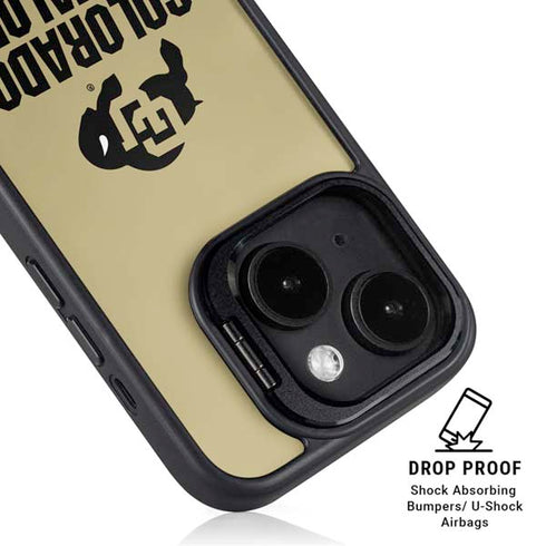 University of Colorado CU Collegiate Text iPhone 14 Plus Kickstand Case