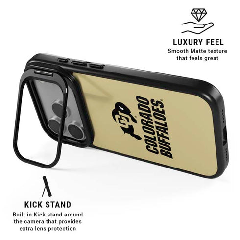 University of Colorado CU Collegiate Text iPhone 17 Pro Max Kickstand Case