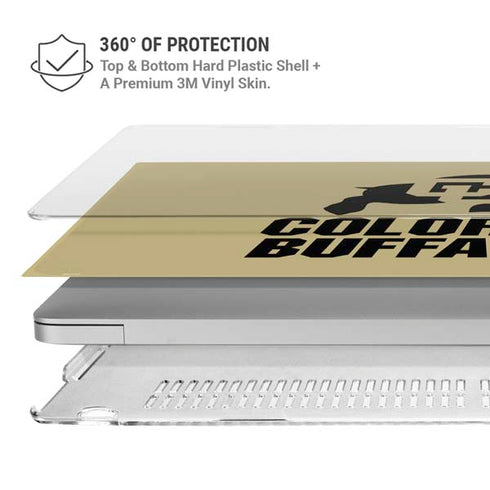 University of Colorado CU Collegiate Text MacBook Pro 15in (2016-19) Case plus Skin