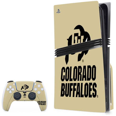 University of Colorado CU Collegiate Text PS5 Pro Disk Bundle Skin