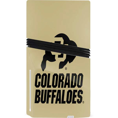 University of Colorado CU Collegiate Text PS5 Pro Disk Bundle Skin