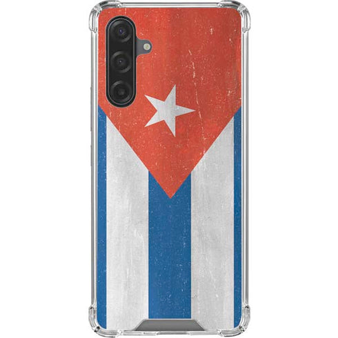 Cuban Flag Distressed Galaxy A17 Clear Case
