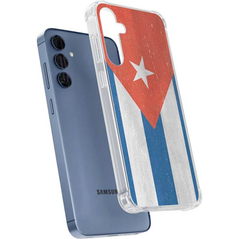 Cuban Flag Distressed Galaxy A35 5G Clear Case
