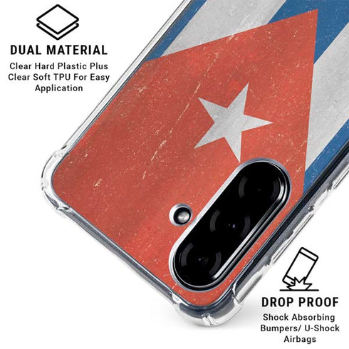 Cuban Flag Distressed Galaxy A36 5G Clear Case