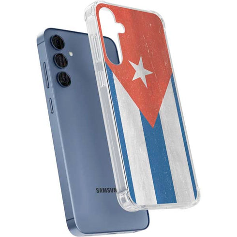 Cuban Flag Distressed Galaxy A55 5G Clear Case