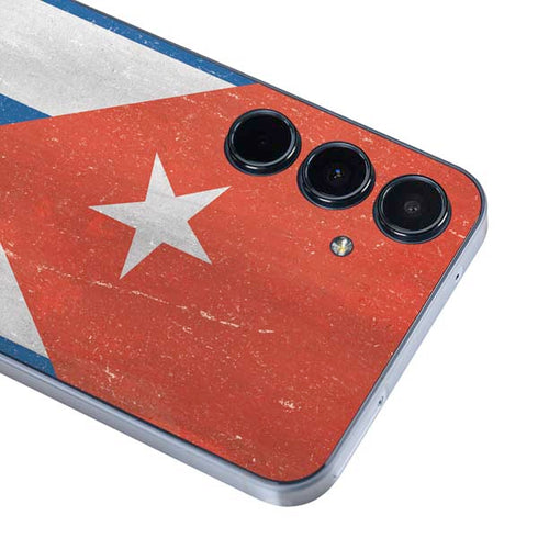 Cuban Flag Distressed Galaxy A55 5G Skin