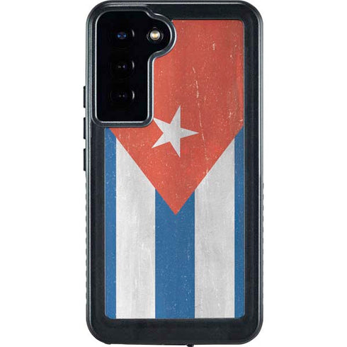 Cuban Flag Distressed Galaxy S24 Plus Waterproof Case