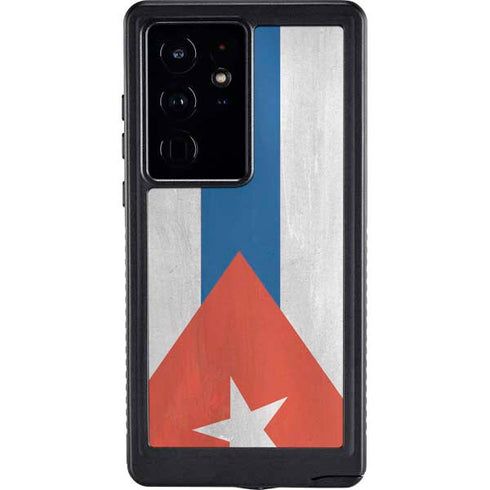 Cuban Flag Distressed Galaxy S24 Ultra Waterproof Case