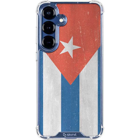 Cuban Flag Distressed Galaxy S25 Clear Case