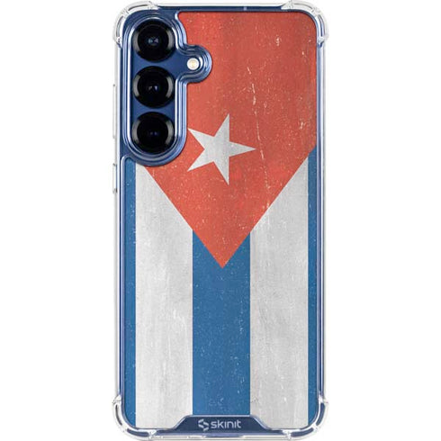Cuban Flag Distressed Galaxy S25 Plus Clear Case