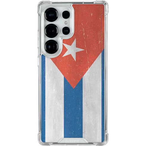 Cuban Flag Distressed Galaxy S25 Ultra Clear Case