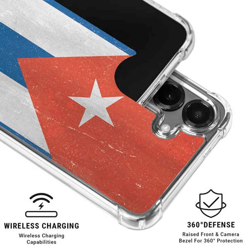 Cuban Flag Distressed Galaxy S26 Clear Case