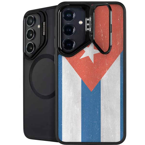 Cuban Flag Distressed Galaxy S26 Kickstand Case