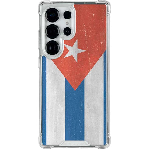 Cuban Flag Distressed Galaxy S26 Ultra Clear Case