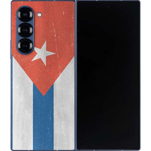 Cuban Flag Distressed Galaxy Z Fold6 Skin