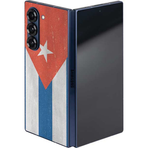 Cuban Flag Distressed Galaxy Z Fold6 Skin