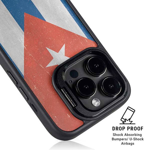 Cuban Flag Distressed iPhone 13 Pro Max Kickstand Case