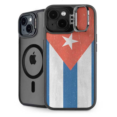 Cuban Flag Distressed iPhone 15 Kickstand Case