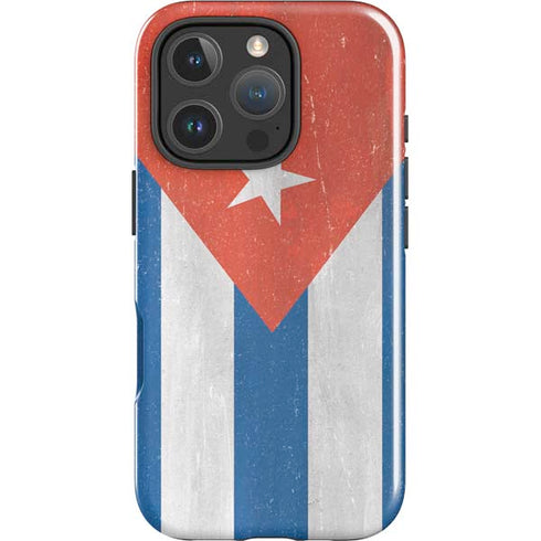 Cuban Flag Distressed iPhone 16 Pro Impact Case