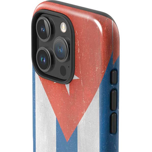 Cuban Flag Distressed iPhone 16 Pro Impact Case