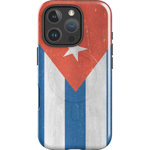 Cuban Flag Distressed iPhone 16 Pro Max Magsafe Impact Case