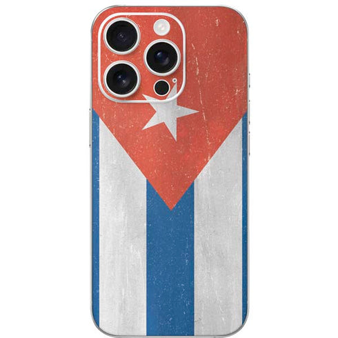 Cuban Flag Distressed iPhone 16 Pro Skin
