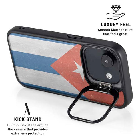 Cuban Flag Distressed iPhone 16e Kickstand Case