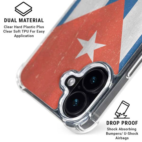 Cuban Flag Distressed iPhone 17 Clear Case