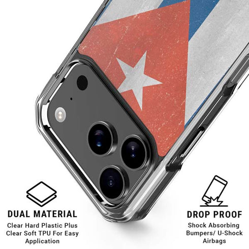Cuban Flag Distressed iPhone 18 Pro Clear Case