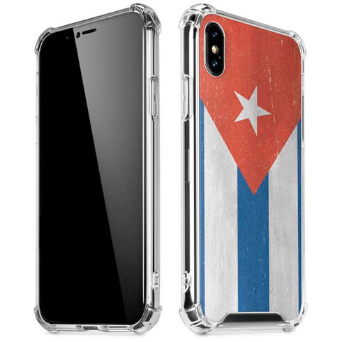 Cuban Flag Distressed iPhone X/XS Clear Case