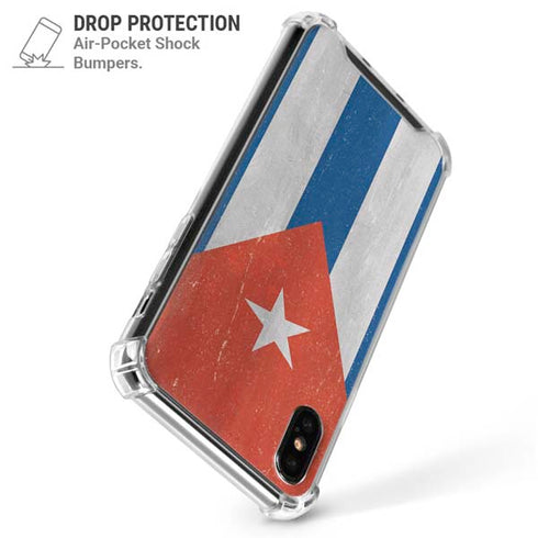 Cuban Flag Distressed iPhone X/XS Clear Case