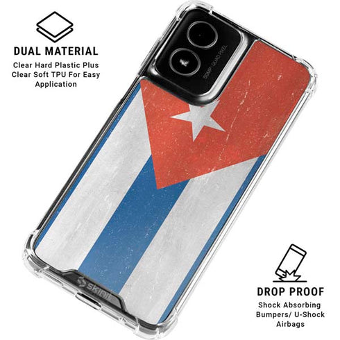 Cuban Flag Distressed Moto G Power 5G (2024) Clear Case