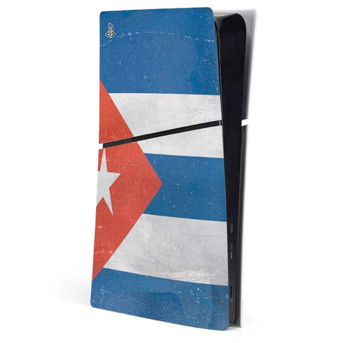 Cuban Flag Distressed PS5 Slim Digital Edition Console Skin