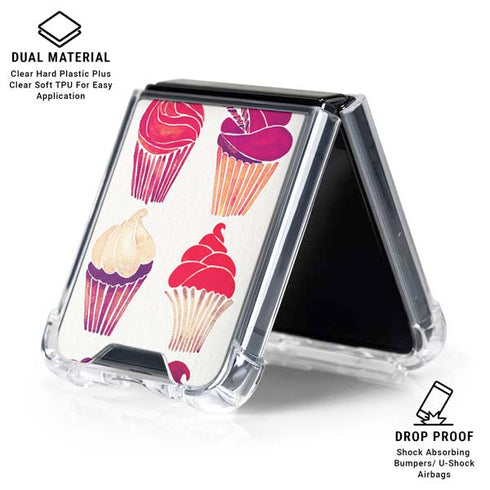 Cupcakes by Cat Coq Galaxy Z Flip6 Clear Case