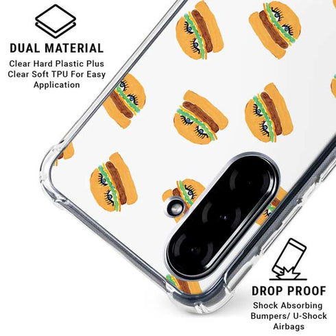 Bouffants and Broken Hearts Cute Burgers Galaxy A36 5G Clear Case