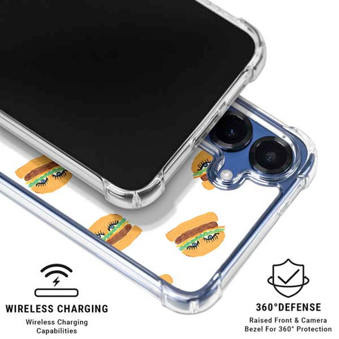 Bouffants and Broken Hearts Cute Burgers Galaxy S25 Clear Case