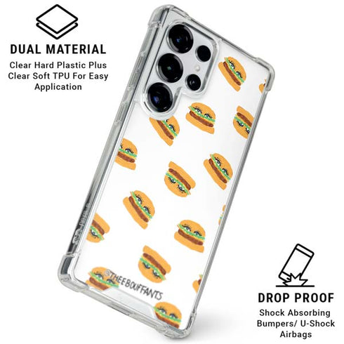 Bouffants and Broken Hearts Cute Burgers Galaxy S25 Ultra Clear Case
