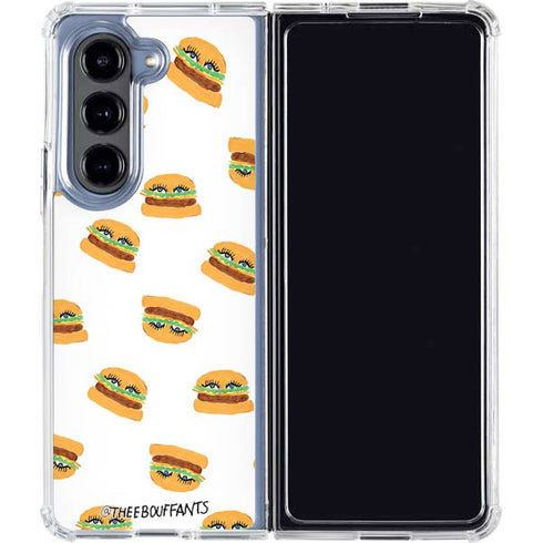 Bouffants and Broken Hearts Cute Burgers Galaxy Z Fold5 5G Clear Case