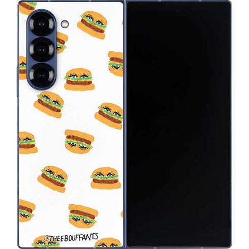 Bouffants and Broken Hearts Cute Burgers Galaxy Z Fold6 Skin