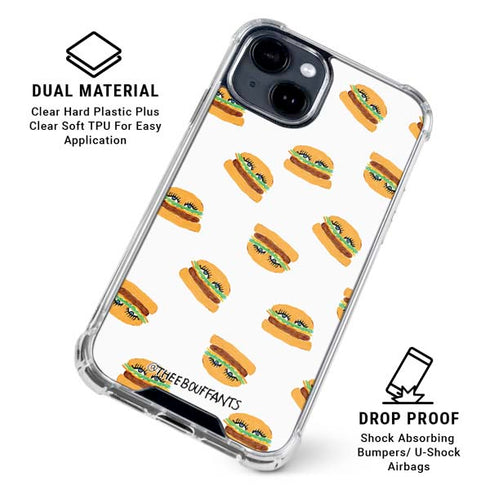Bouffants and Broken Hearts Cute Burgers iPhone 15 Clear Case