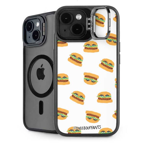 Bouffants and Broken Hearts Cute Burgers iPhone 15 Kickstand Case