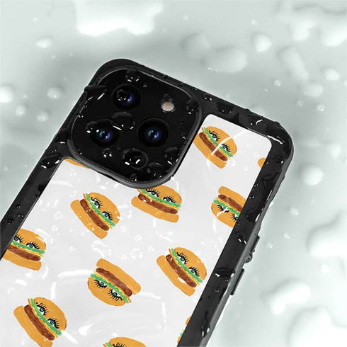 Bouffants and Broken Hearts Cute Burgers iPhone 15 Pro Waterproof Case