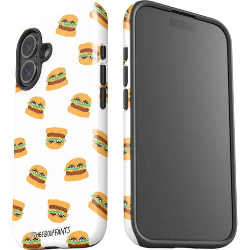Bouffants and Broken Hearts Cute Burgers iPhone 16 Plus Impact Case