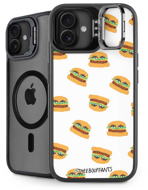 Bouffants and Broken Hearts Cute Burgers iPhone 16 Plus Kickstand Case
