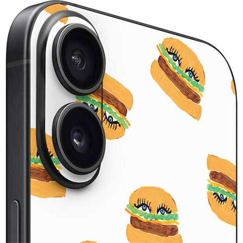 Bouffants and Broken Hearts Cute Burgers iPhone 16 Skin