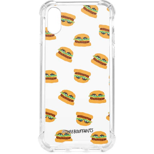 Bouffants and Broken Hearts Cute Burgers iPhone XS Clear Case