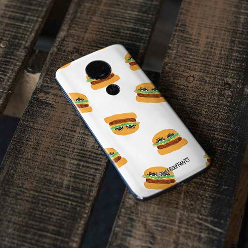 Bouffants and Broken Hearts Cute Burgers Moto E5 Plus Skin