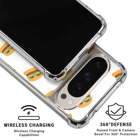 Bouffants and Broken Hearts Cute Burgers Pixel 9/9 Pro Clear Case